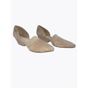 Eileen Fisher Hilly D’Orsay Suede Pumps Heels Pointed Toe Neutral Beige Taupe 8
